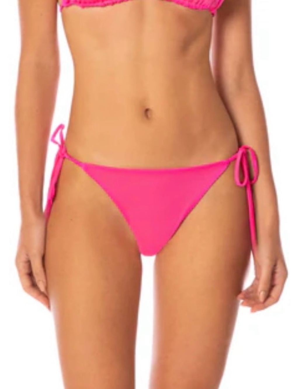 Maaji Hot Pink Tie-Side Bikini Bottom Cheeky Reversible To Floral Print Size M